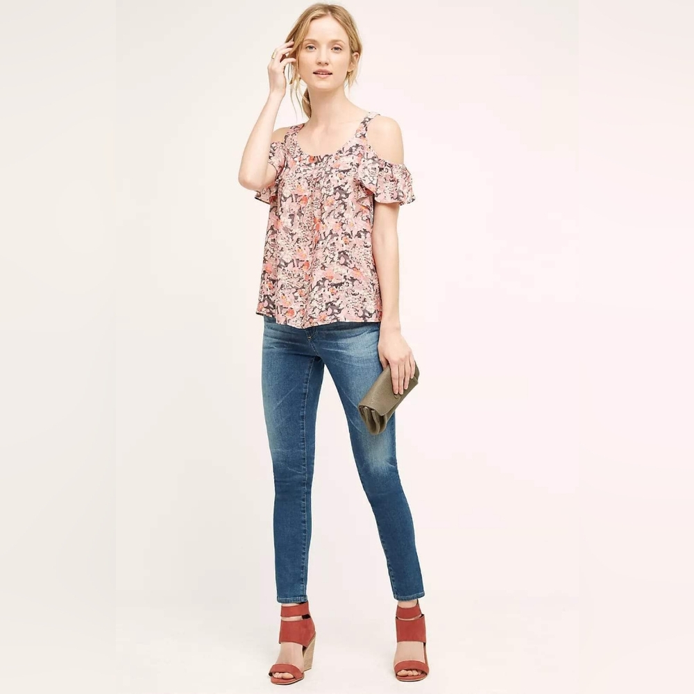 Anthropologie Maeve Hana Open-Shoulder Top